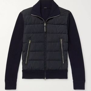 TOM FORD Wool & Quilted Jacket Navy Gray Authentic